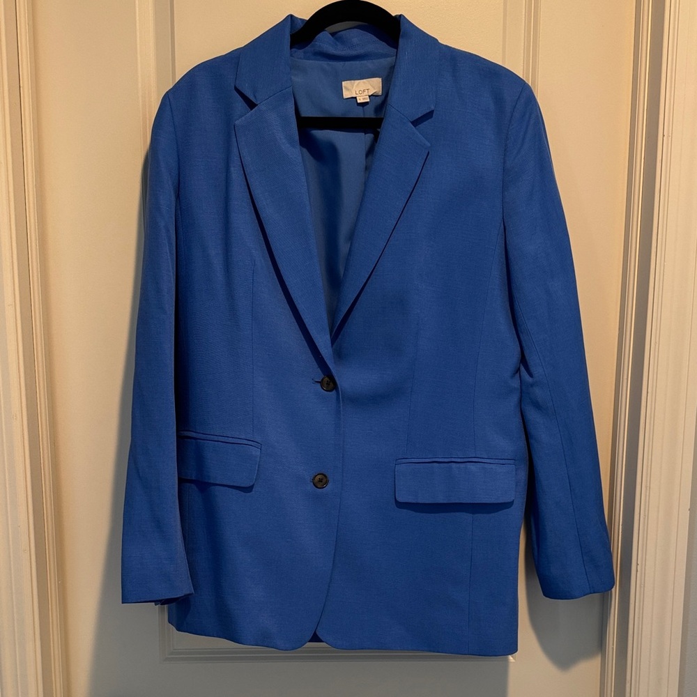 Women’s LOFT Blue Linen Suit